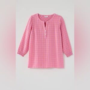 J. Jill cotton gauze smocked-sleeve top